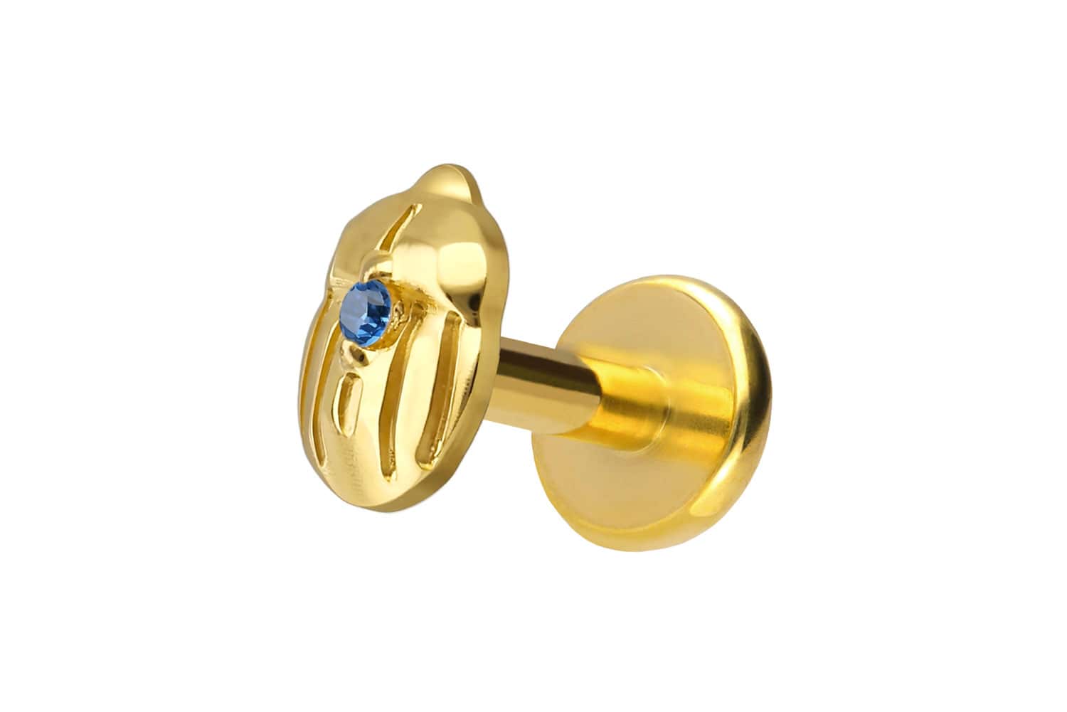 Titan Labret Piercing mit Push Fit SKARABÄUS